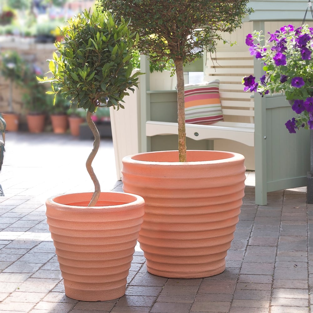 Pack of 2 x 43cm Moroccan Plastic Garden Planters-Strata-Plastic Box Shop
