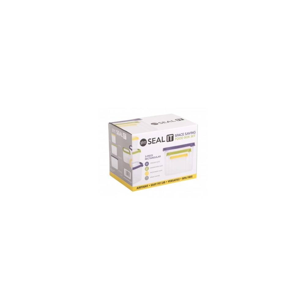 Seal It 3 Piece Rectangular Box Set (2.1L,1L,430ml) - 40560-Wham-Plastic Box Shop