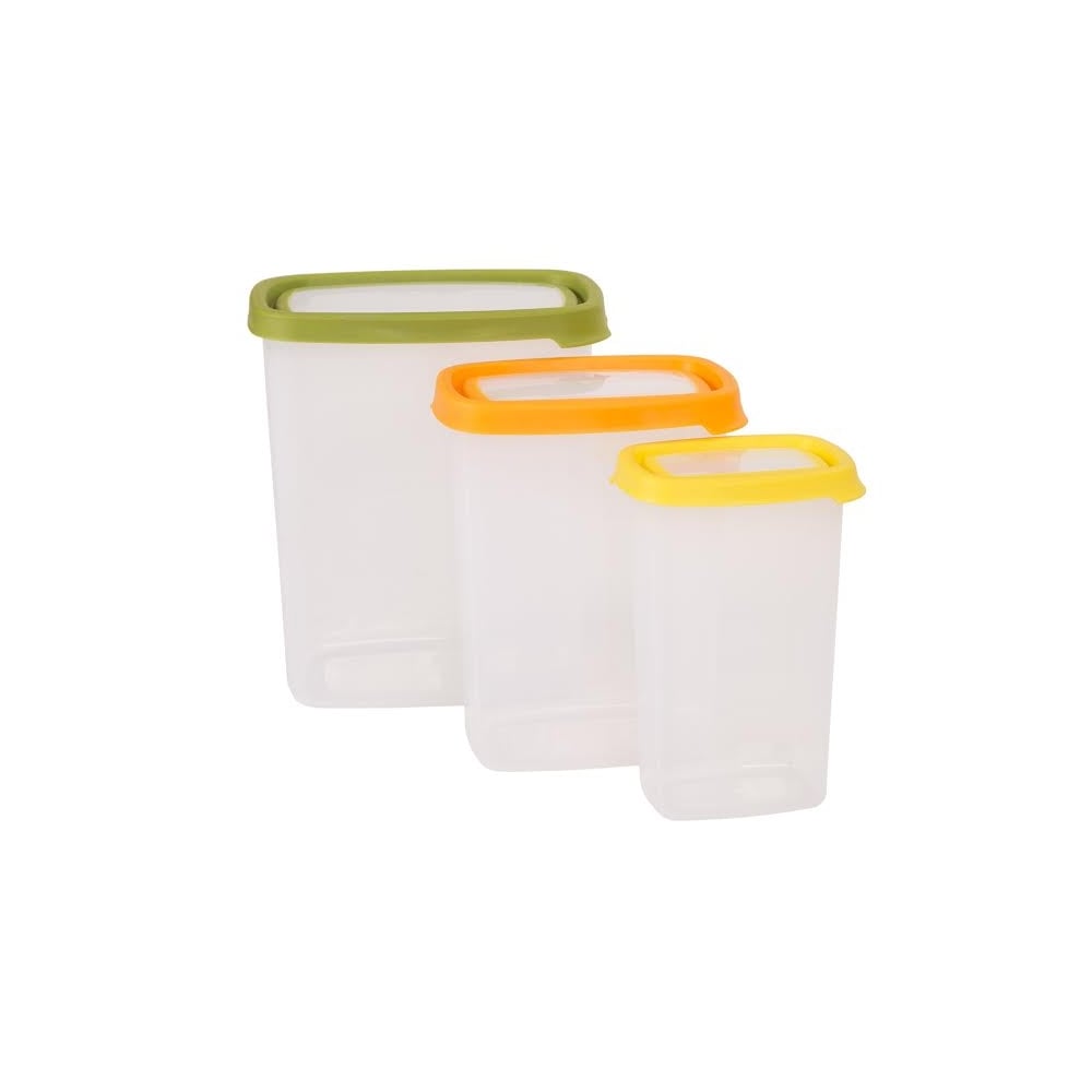3 Piece Airtight Rectangular Plastic Food Box Set - Wham-Wham-Plastic Box Shop