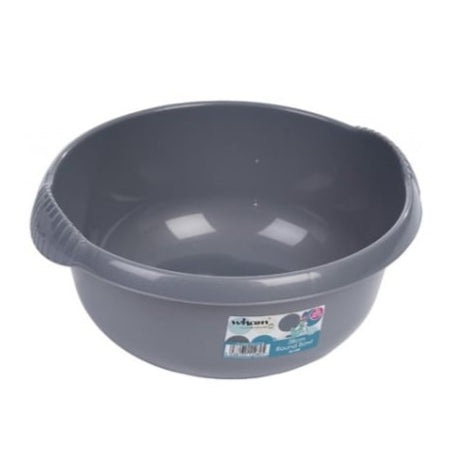 28cm Small Round Washing Up Bowl-Wham-Silver-WM28RD-Plastic Box Shop