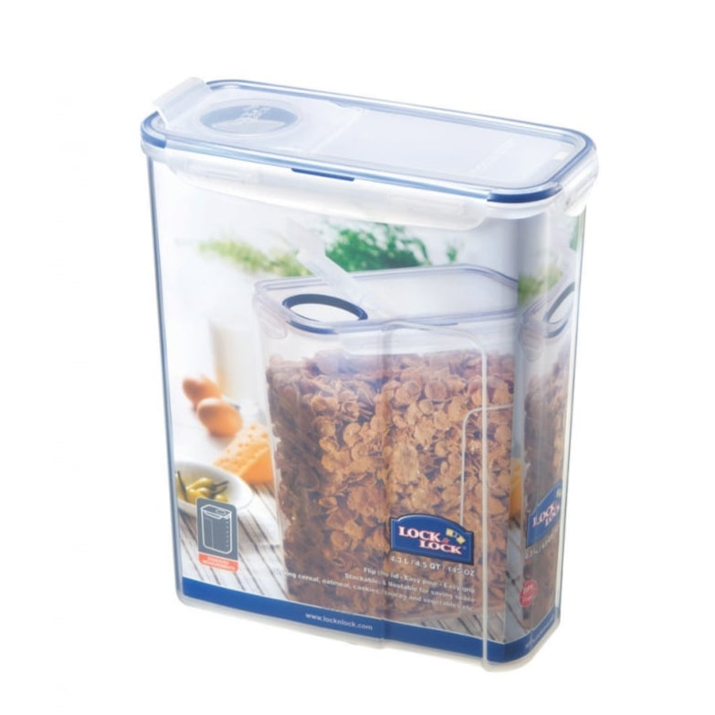 4.3 Litre Rectangular Food Storer with Airtight Flip Top Lid-Lock & Lock-Plastic Box Shop