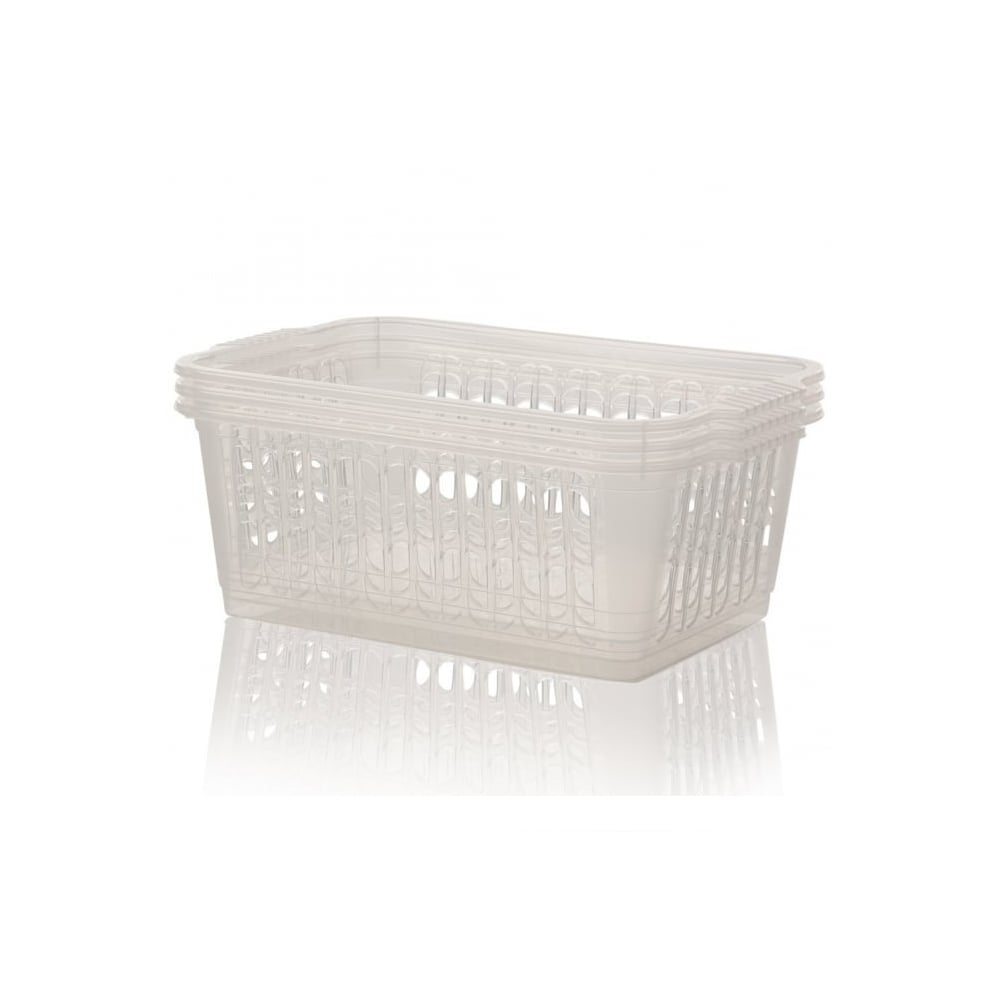 Medium Multi-Colour Plastic Storage Basket (Pack of 3)-Wham-Plastic Box Shop