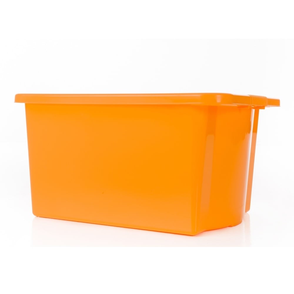 Pack of 5 - 30 Litre Stack and Store Plastic Storage Boxes-Wham-Primary Yellow-WM30P5PY-Plastic Box Shop