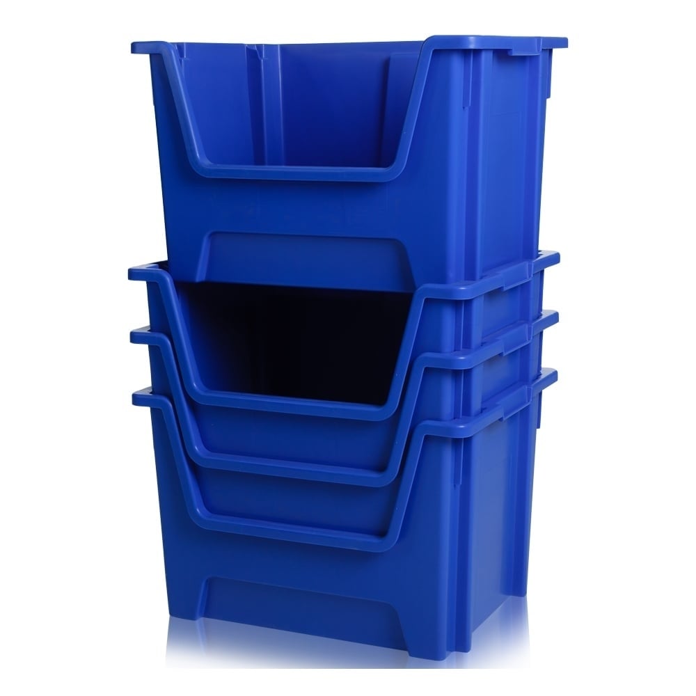 Pack of 4 - XSTORE Plastic Picking/Stacking Boxes-XL-Plastic Box Shop