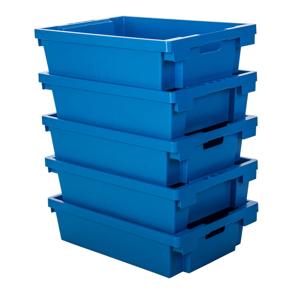 Pack of 5 x 27L Heavy Duty Plastic Tote Boxes-CS-Plastic Box Shop