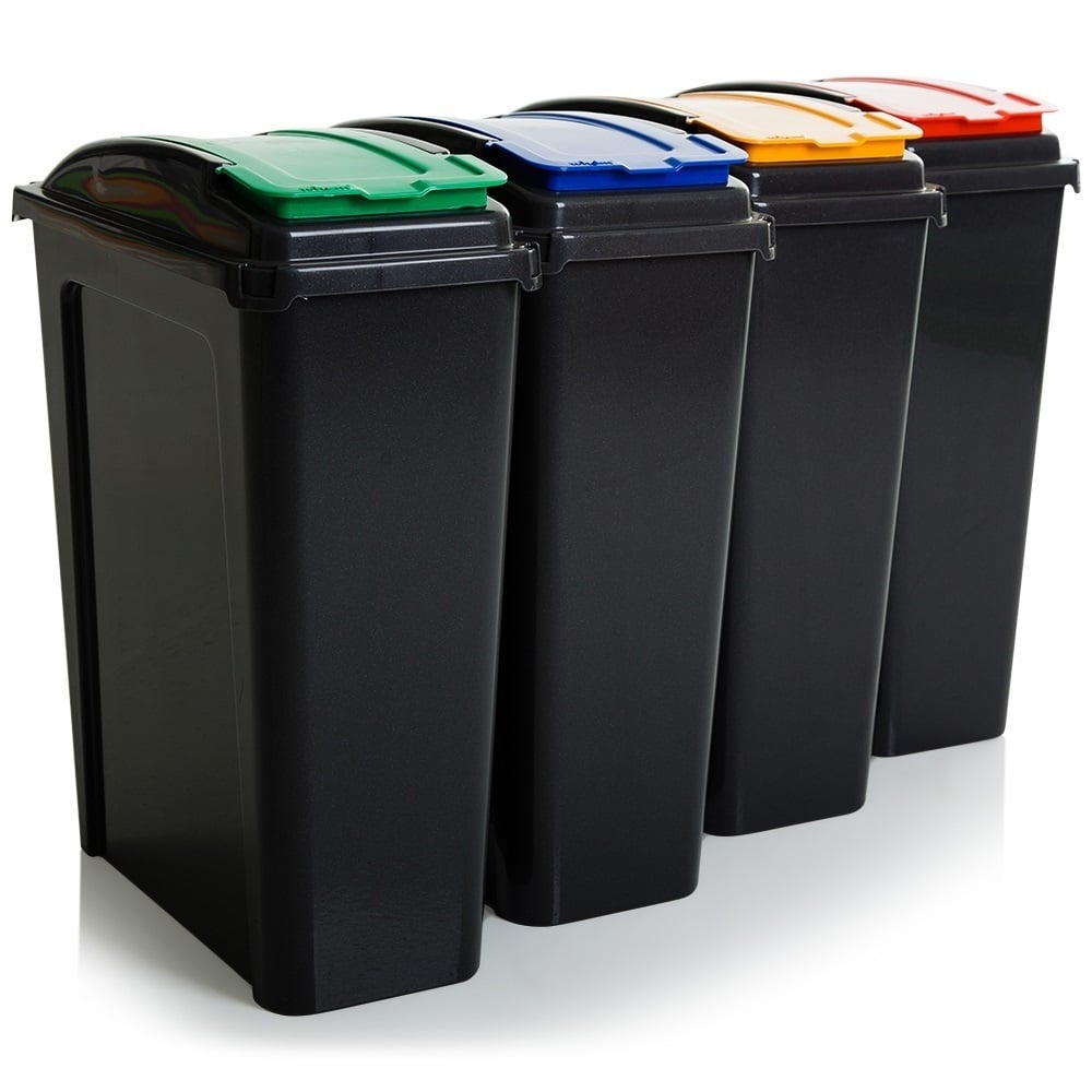 25 Litre Tall Slim Plastic Recycling Bin with Lid-Wham-Plastic Box Shop