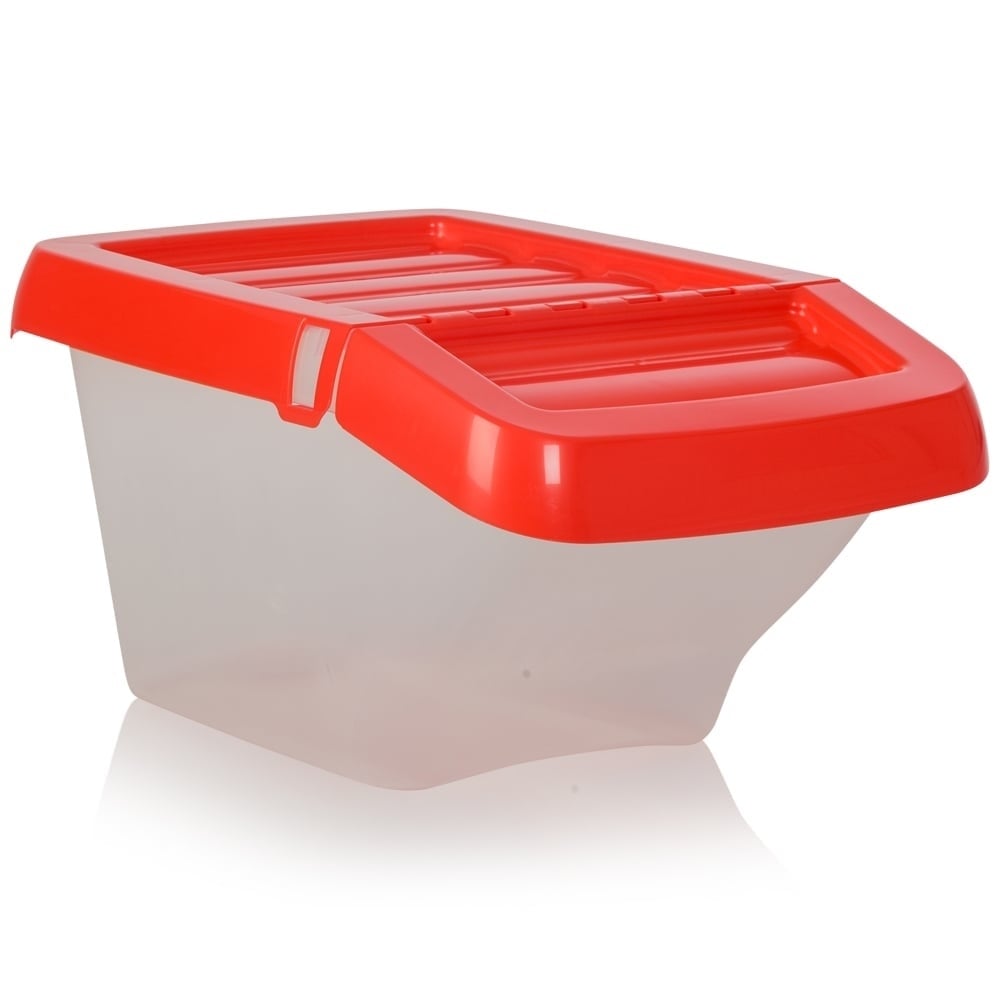 SINGLE - 30 Litre Stacking Plastic Recycling Box with Hinged Lid-Wham-Plastic Box Shop