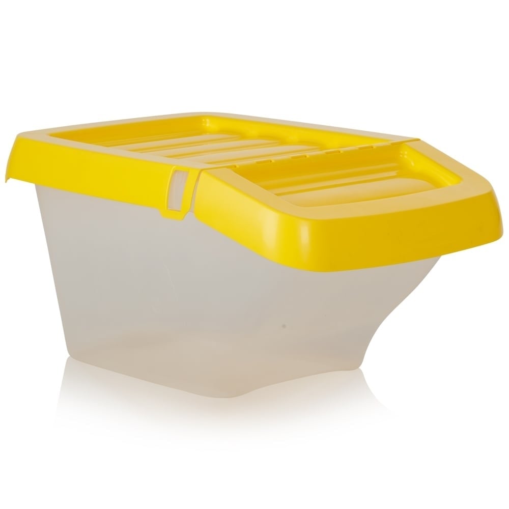 SINGLE - 30 Litre Stacking Plastic Recycling Box with Hinged Lid-Wham-Plastic Box Shop