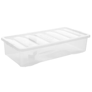 Wham Crystal Pack of 2 x 42L Underbed Plastic Storage Boxes with Lids-Wham-Plastic Box Shop