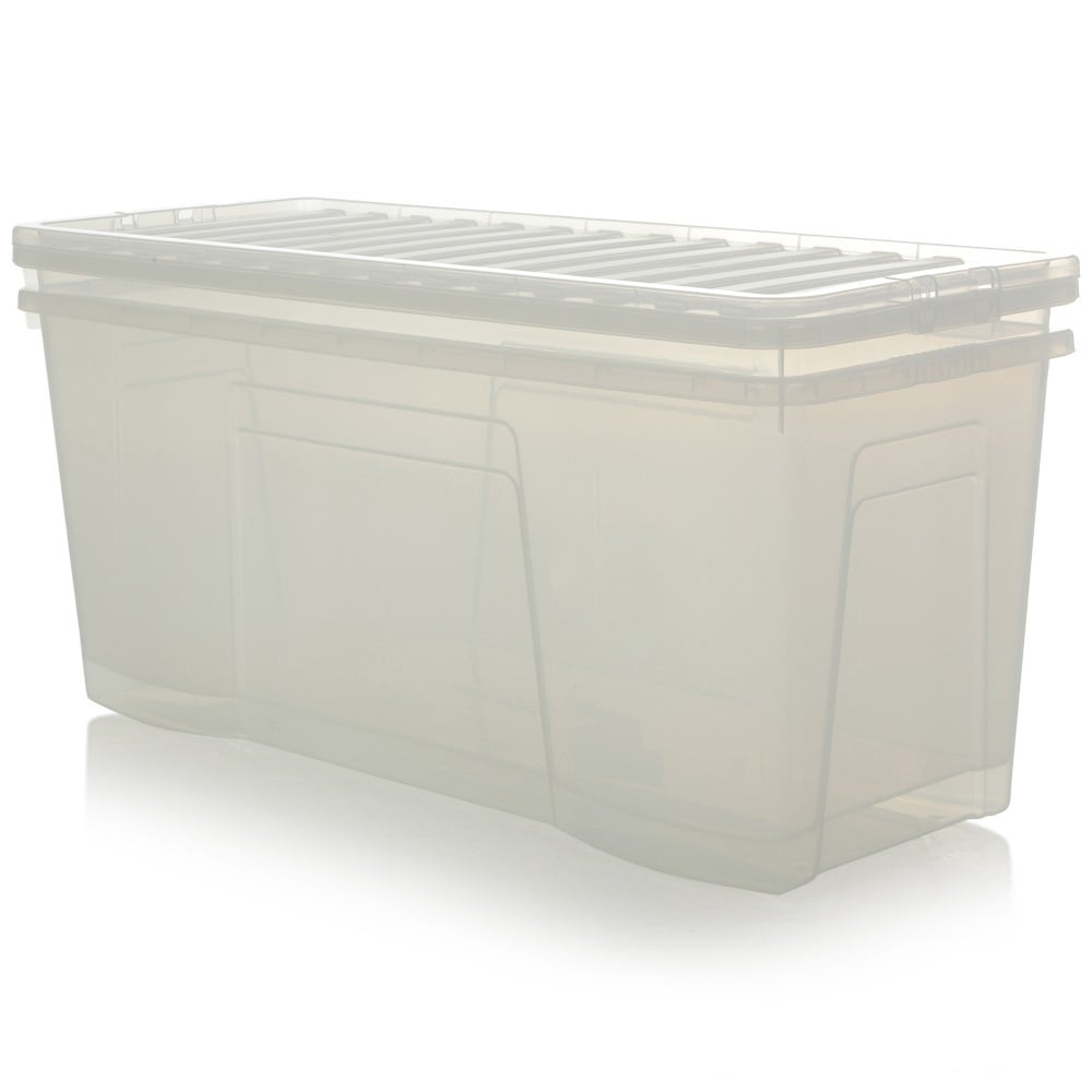 Pack of 2 x 133L Extra Large Long Plastic Storage Boxes with Lids-Wham-Plastic Box Shop