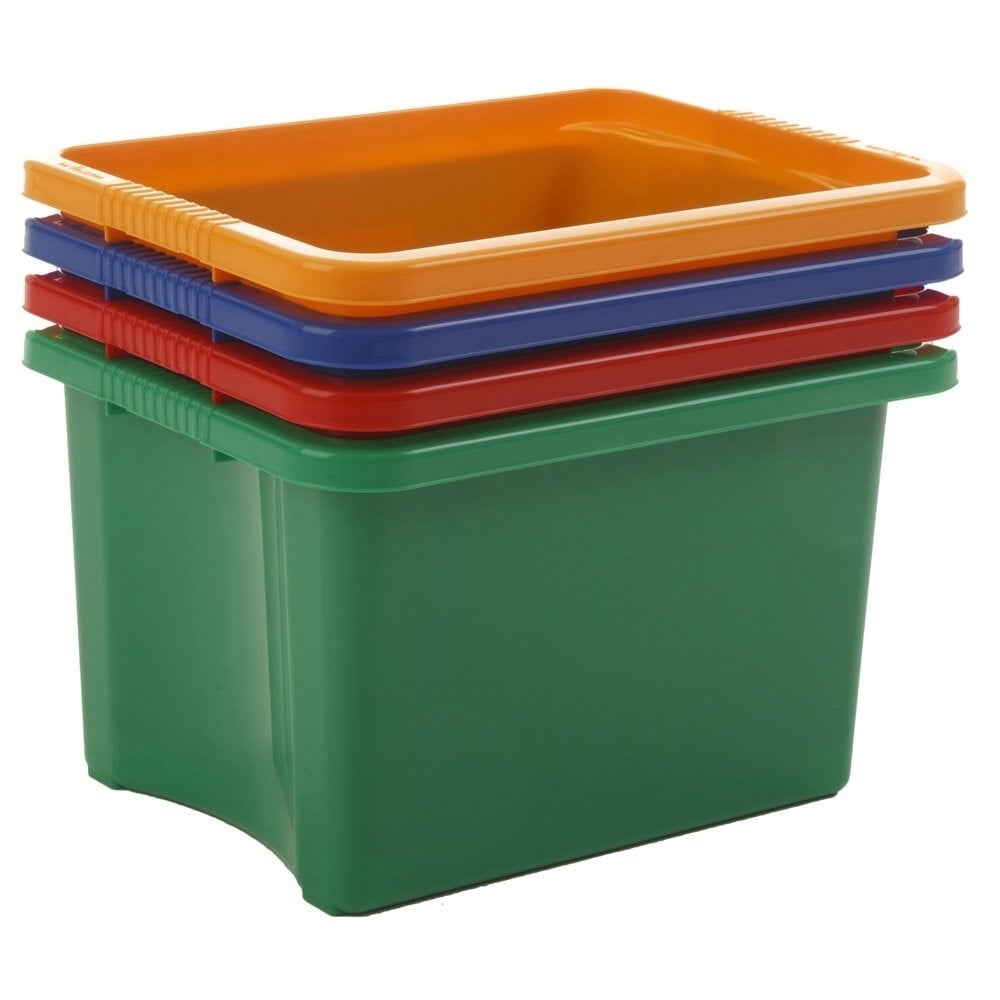 Pack of 5 - 35 Litre Stack and Store Plastic Storage Boxes-Wham-Plastic Box Shop