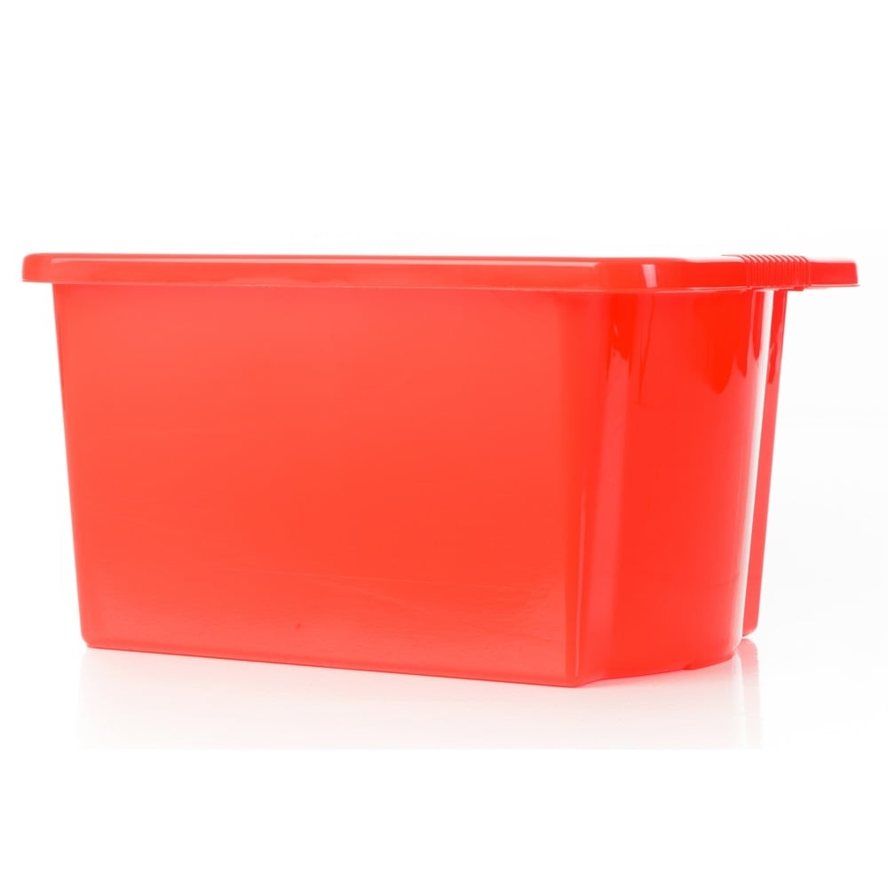 Pack of 5 - 35 Litre Stack and Store Plastic Storage Boxes-Wham-Red-WM35STSP5R-Plastic Box Shop