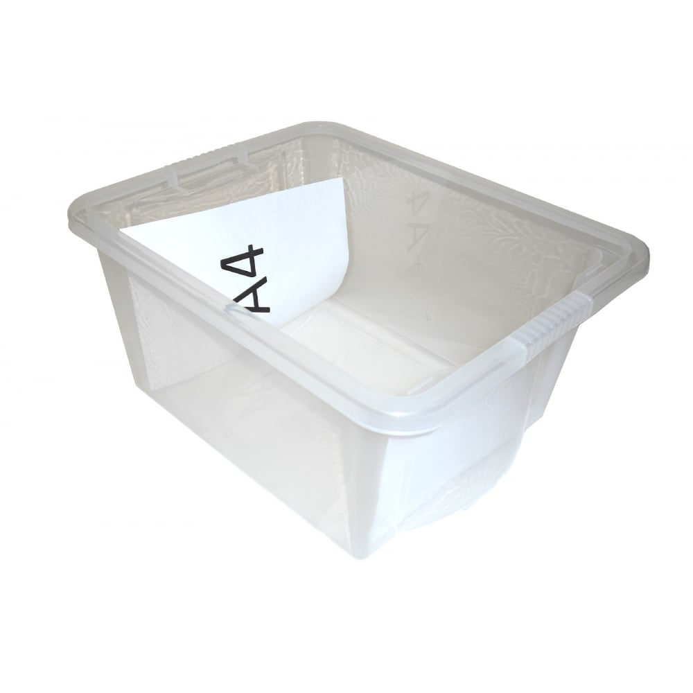 Pack of 5 - 35 Litre Stack and Store Plastic Storage Boxes-Wham-Clear-WM35STSP5CL-Plastic Box Shop