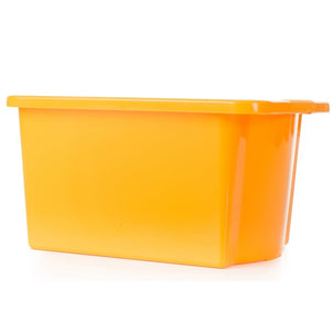 Pack of 5 - 35 Litre Stack and Store Plastic Storage Boxes-Wham-Yellow-WM35STSP5Y-Plastic Box Shop