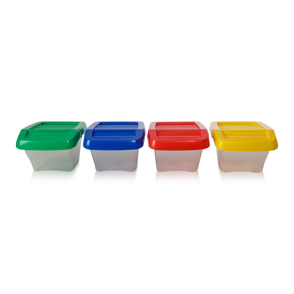 Pack of 3 - 30 Litre Stacking Plastic Recycling Box - Clear with Hinged Lid-Wham-Plastic Box Shop