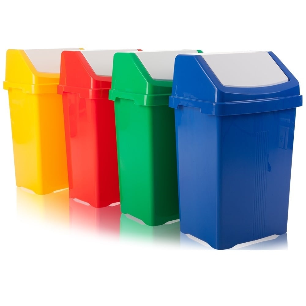 50 Litre Plastic Swing Bin - Primary Colours-Wham-Plastic Box Shop