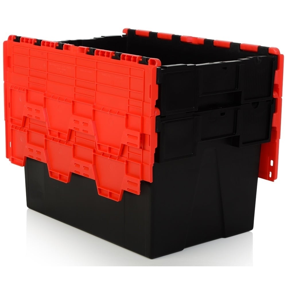 Pack of 2 x 80L Attached Lid ALC Containers (400mm high)-LH-Plastic Box Shop