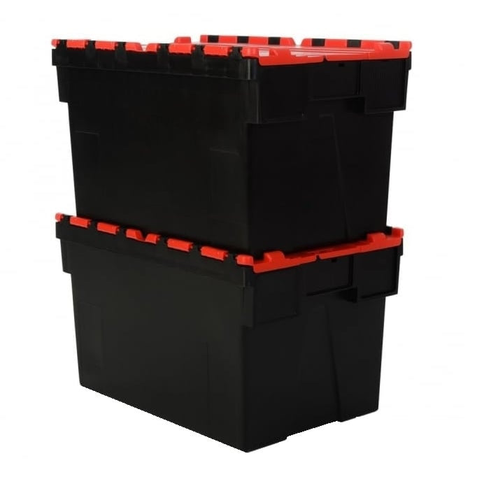 Pallet of 80 x 80 Litre Attached Lid ALC Containers (400mm high)-LH-Plastic Box Shop