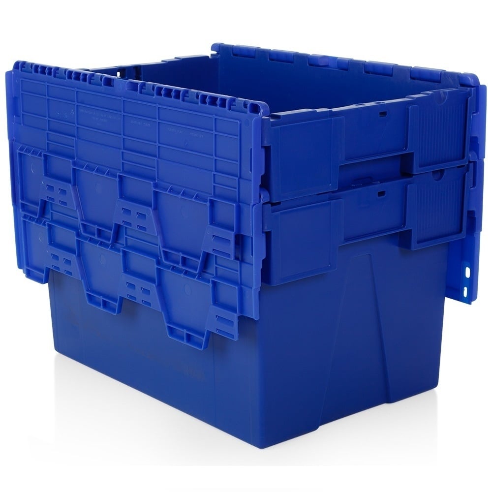 Pallet of 80 x 80 Litre Attached Lid ALC Containers (400mm high)-LH-Plastic Box Shop