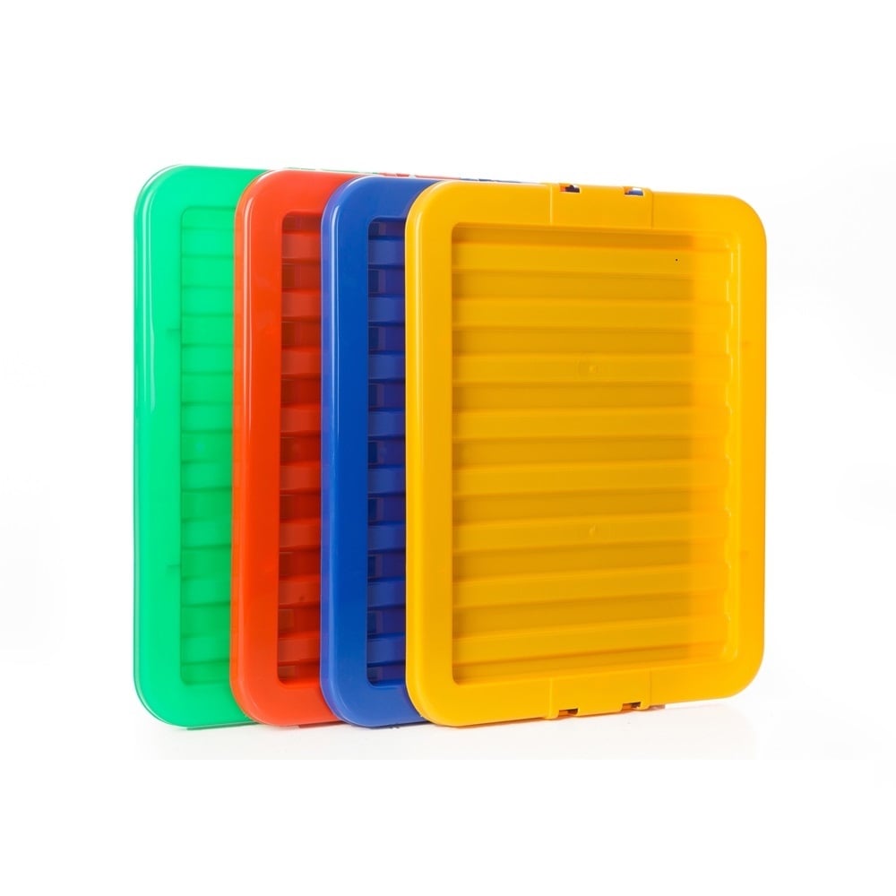 Pack of 5 - LIDS ONLY for the 30L Stack and Store Plastic Boxes-Wham-Primary Blue-WM30LP5PB-Plastic Box Shop