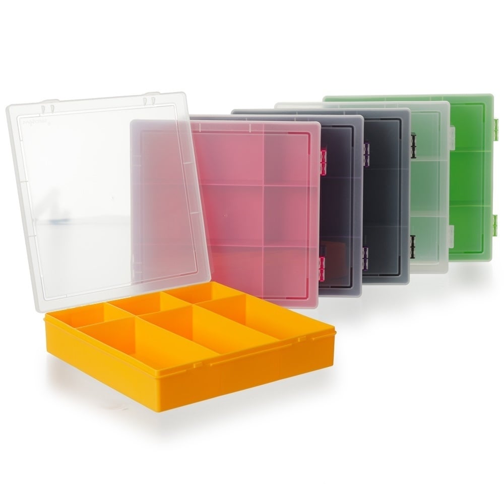 29cm (10.03) 6 Compartment Hinged Organiser Box-Wham-Plastic Box Shop