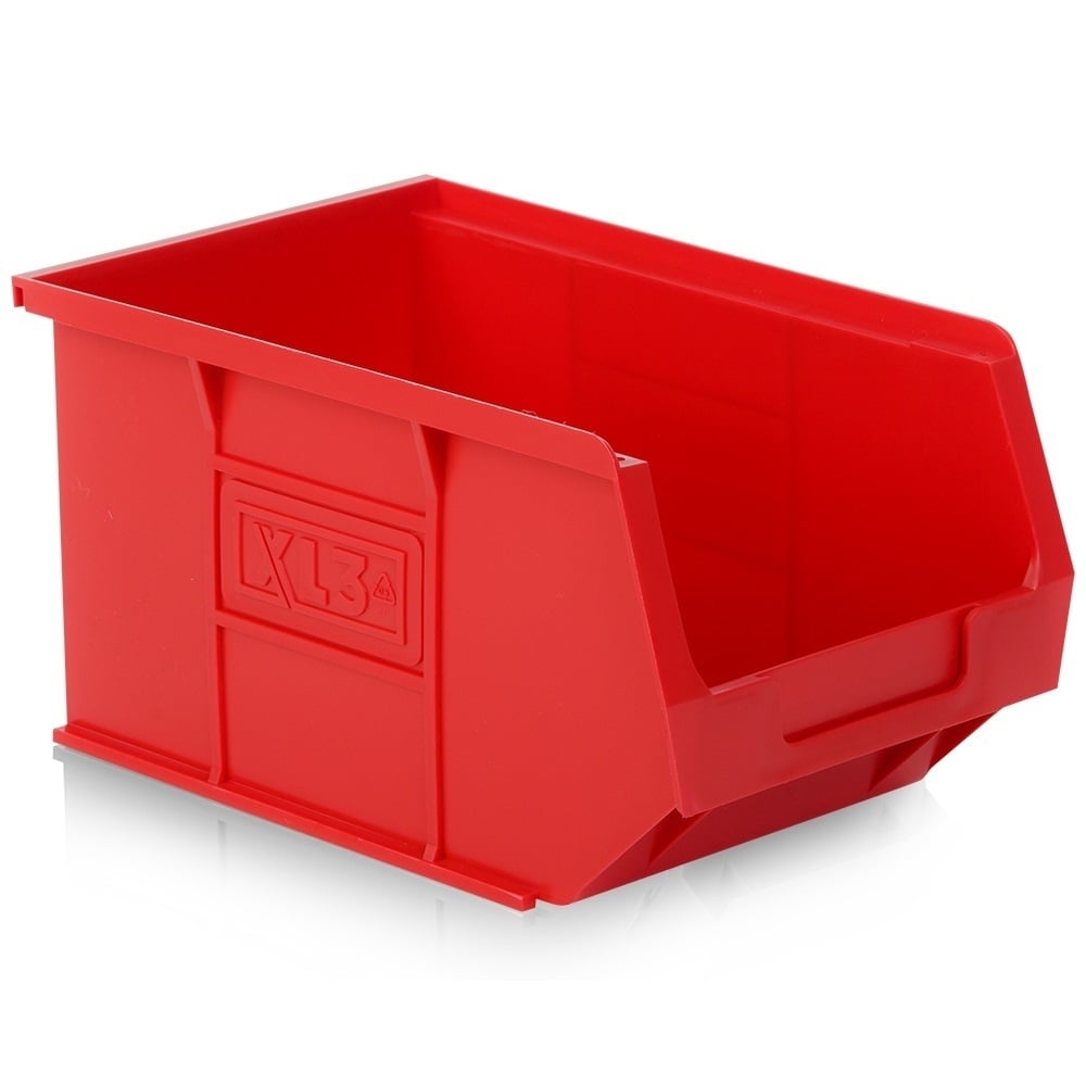 Pack of 10 x XL3 Semi-Open Fronted Storage Boxes-XL-Red-XL3P10R-Plastic Box Shop