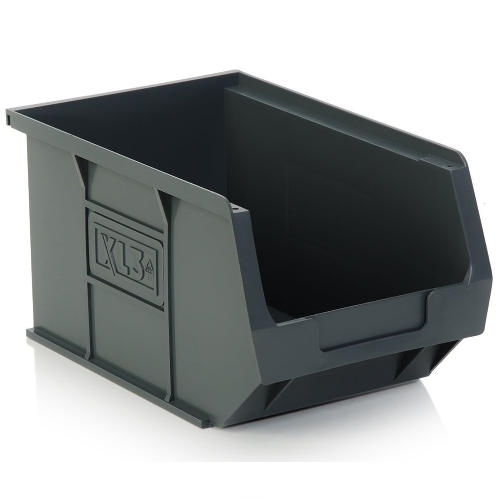 Pack of 10 x XL3 Semi-Open Fronted Storage Boxes-XL-Grey-XL3P10G-Plastic Box Shop