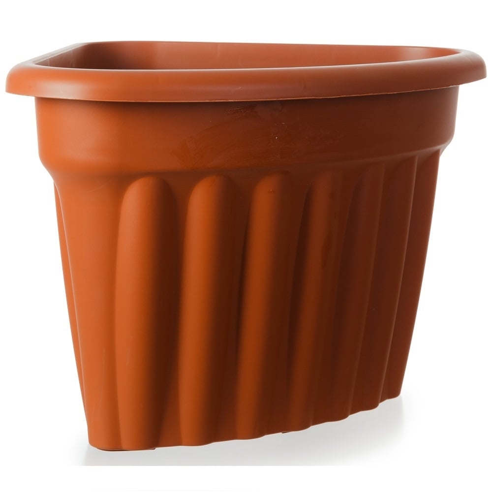 Vista 49cm Corner Planter-Wham-Terracotta-WM49VCPT-Plastic Box Shop