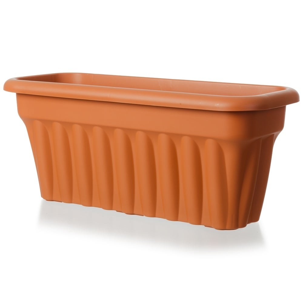 Pack of 2 x 60cm Vista Rectangular Plastic Trough Planters-Wham-Terracotta-WM60VTP2T-Plastic Box Shop