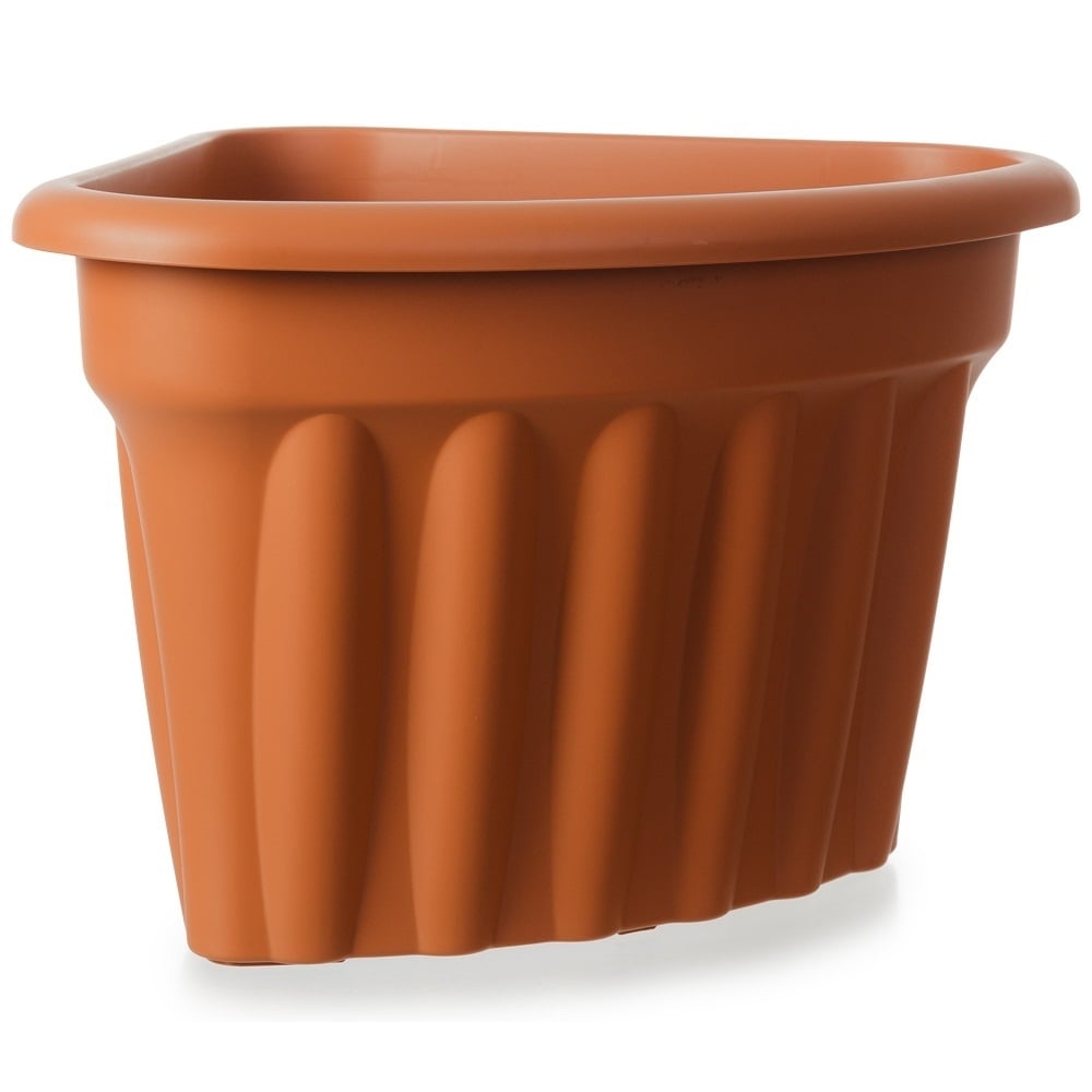 Pack of 2 x Vista 40cm Corner Plastic Planters-Wham-Terracotta-WM40VCP2T-Plastic Box Shop