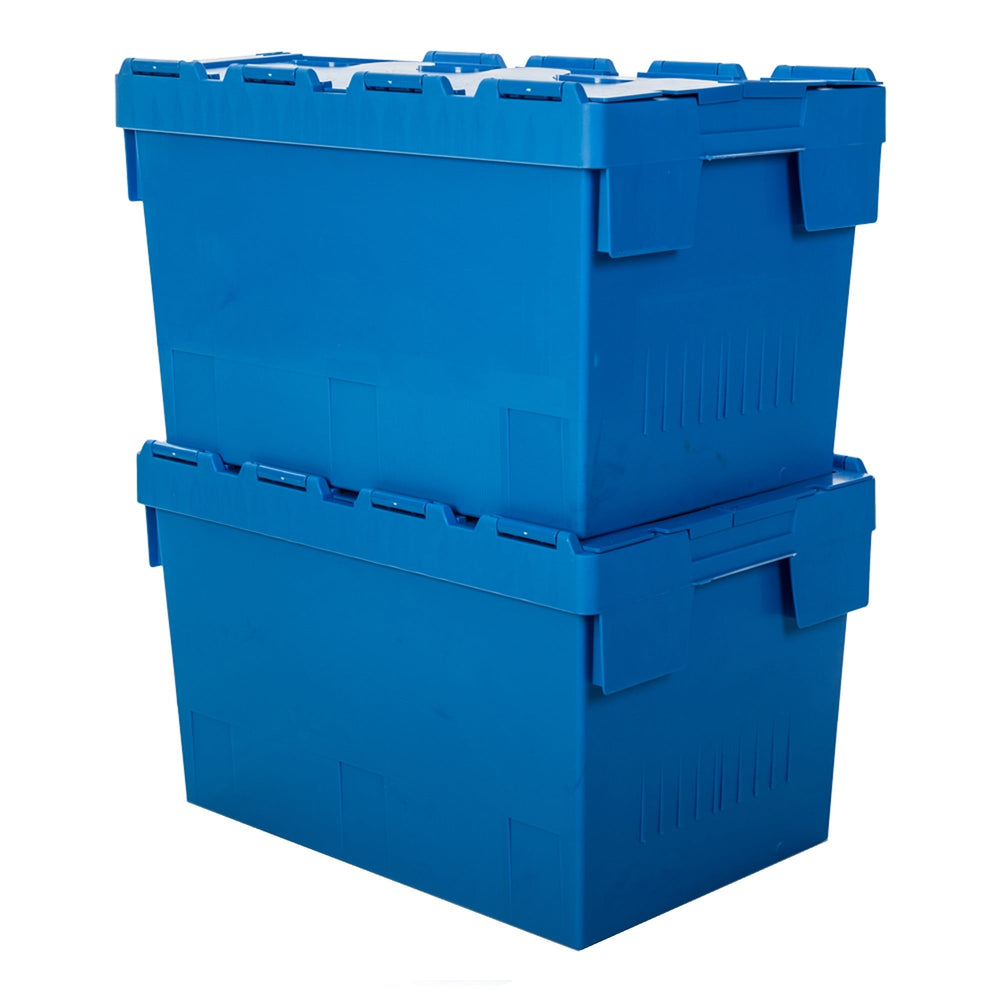 Pack of 2 x 70L Heavy Duty ALC Plastic Boxes With Attached Lids-CS-Plastic Box Shop