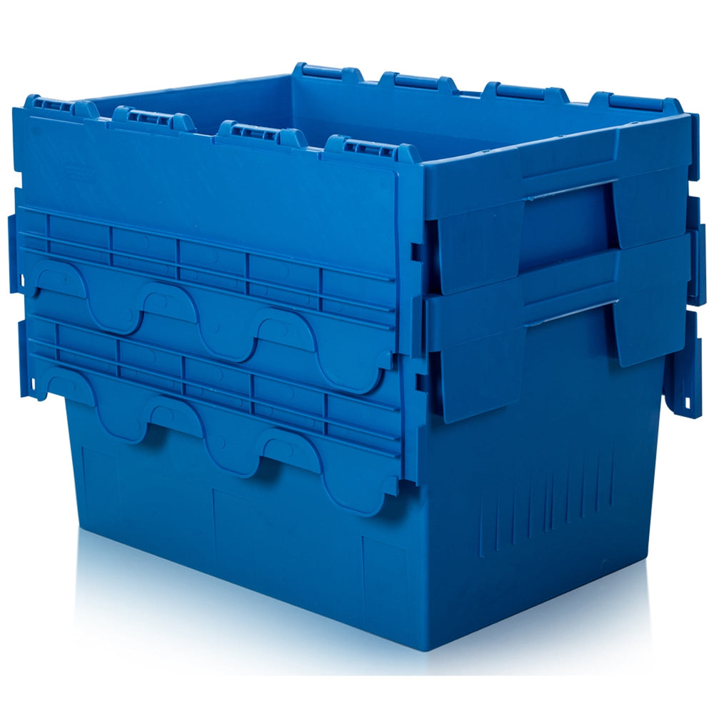 Pack of 2 x 70L Heavy Duty ALC Plastic Boxes With Attached Lids-CS-Plastic Box Shop