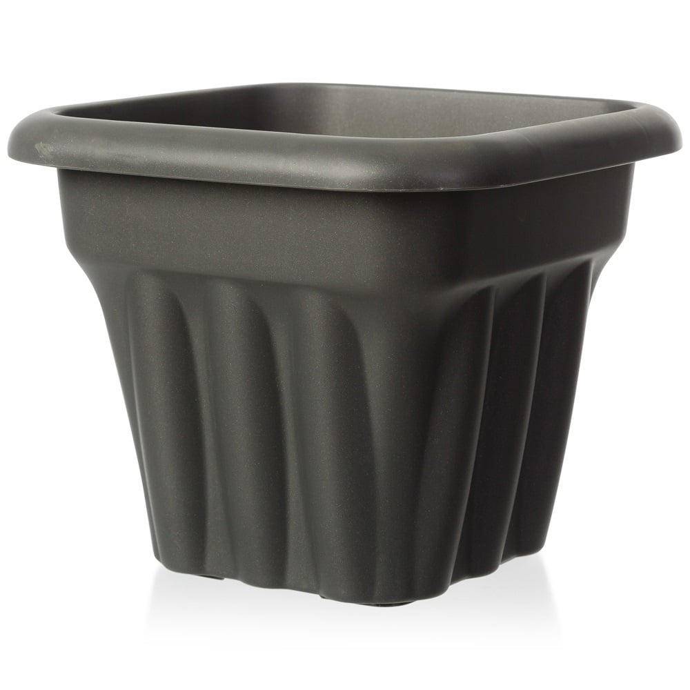 25cm Vista Mini Square Plastic Garden Planter-Wham-Slate-WM25VSPSL-Plastic Box Shop