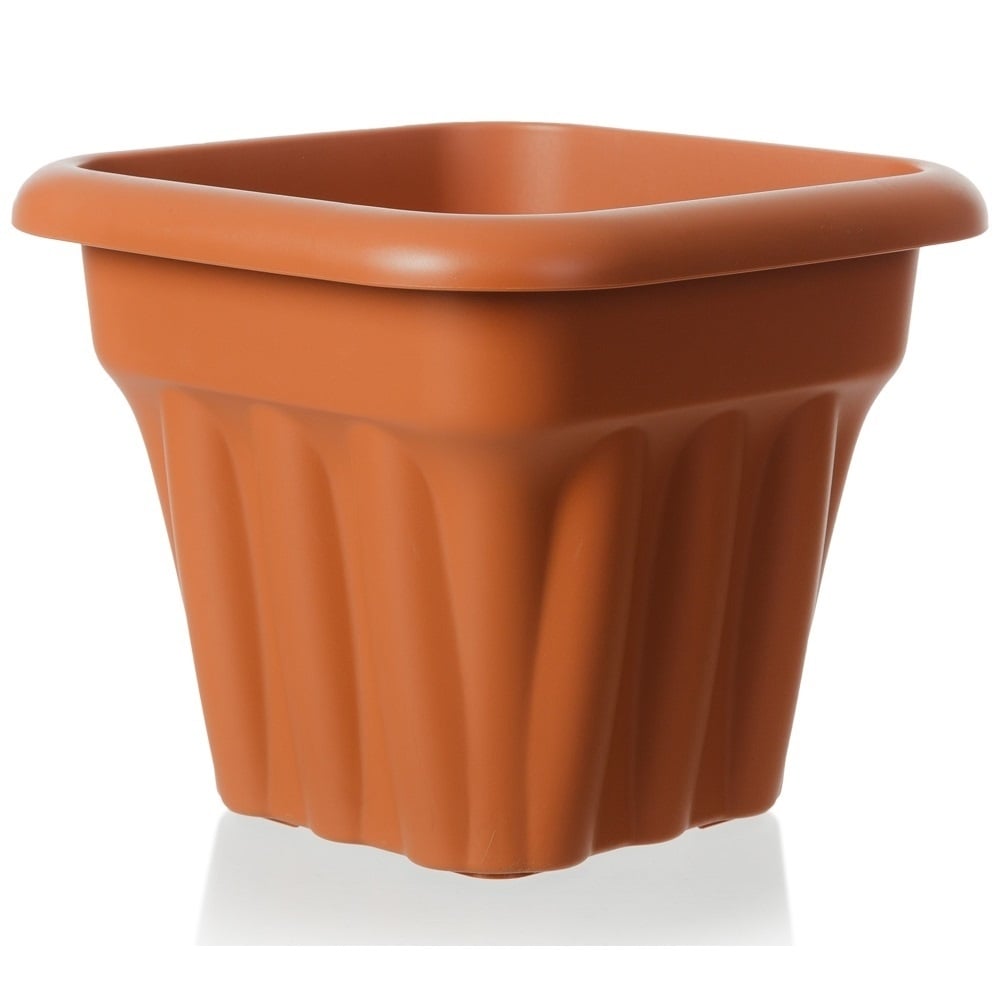 25cm Vista Mini Square Plastic Garden Planter-Wham-Terracotta-WM25VSPT-Plastic Box Shop