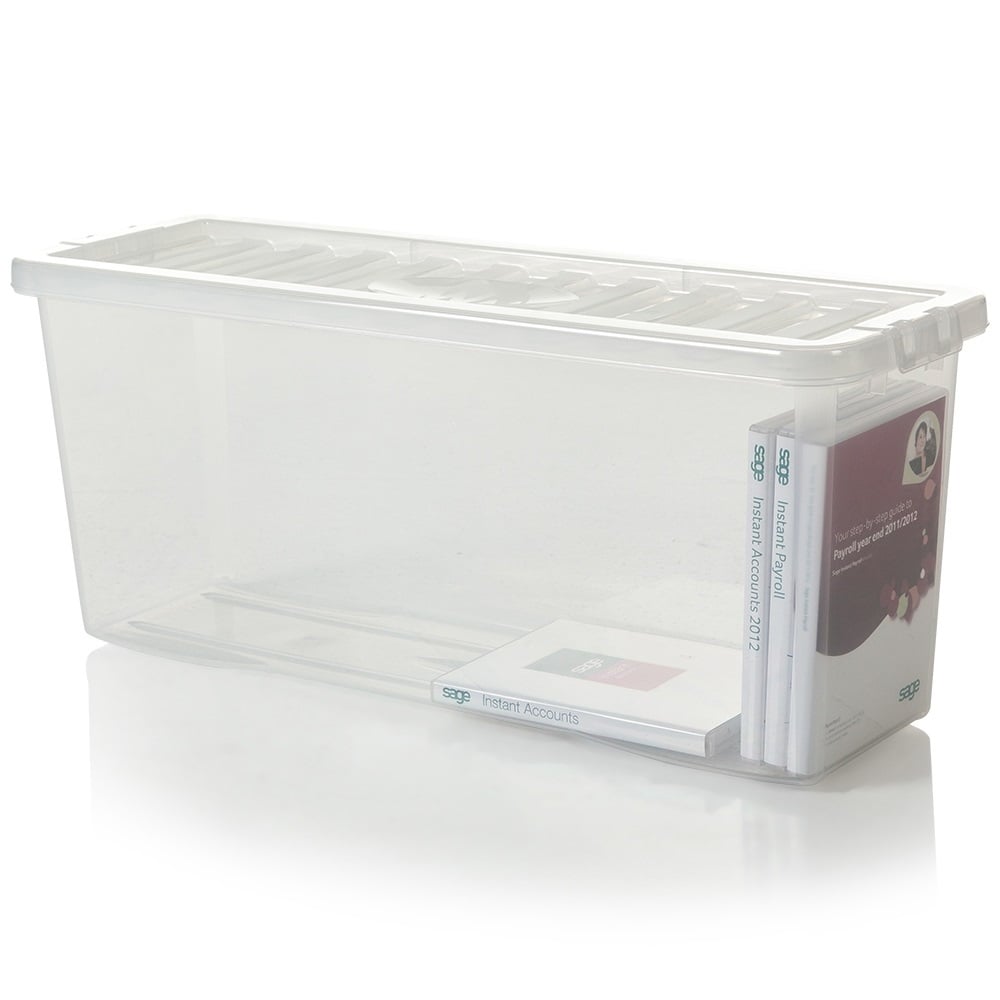 Pack of 4 x Deep Shelf Crystal 28 DVD Plastic Storage Boxes and Lids-Wham-Plastic Box Shop