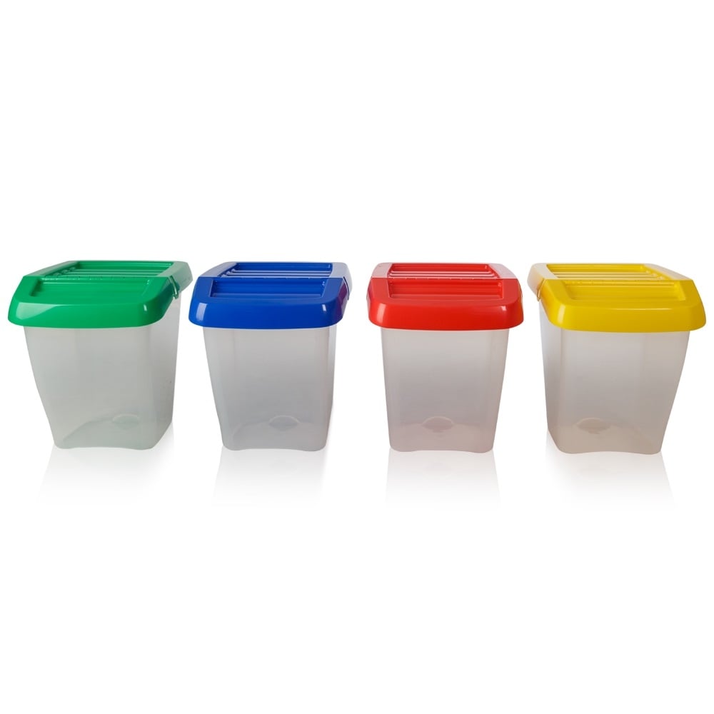 Pack of 3 - 50 Litre Stacking Plastic Recycling Box - Clear with Hinged Lid-Wham-Plastic Box Shop