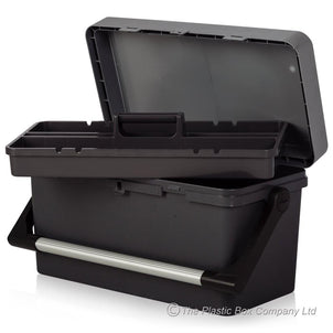 40cm Tool Box & Lid Recycled Black-Wham-Plastic Box Shop