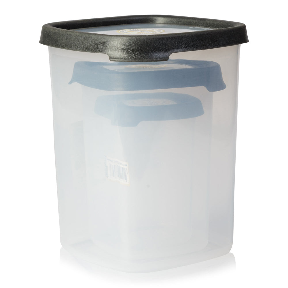 3 Piece Square Plastic Food Storage Box Set - Wham-Wham-Clear and Graphite-WM48981-Plastic Box Shop