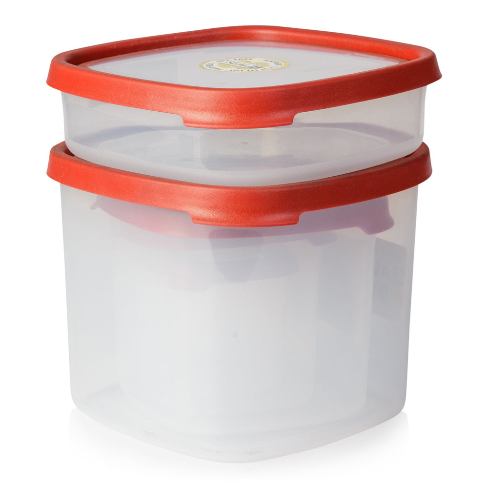 Seal It Square 5 Piece Set-Wham-Clear and Red-WM48990-Plastic Box Shop