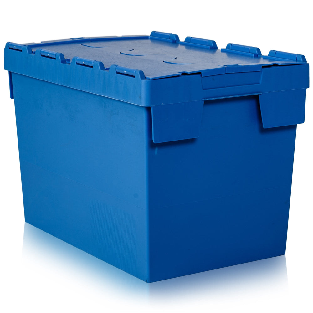 Pack of 2 x 80L Heavy Duty ALC Plastic Boxes With Attached Lid-CS-Plastic Box Shop