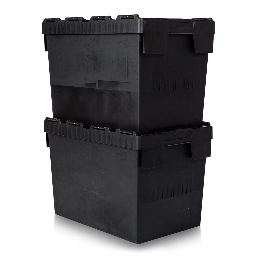 Pack of 2 x 80L Heavy Duty ALC Plastic Boxes With Attached Lid-CS-Plastic Box Shop