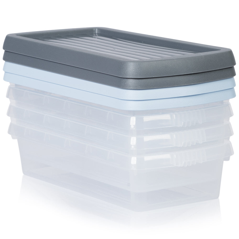 4 × 800ml Plastic Storage Boxes with Assorted Coloured Lids – Wham-Wham-Plastic Box Shop