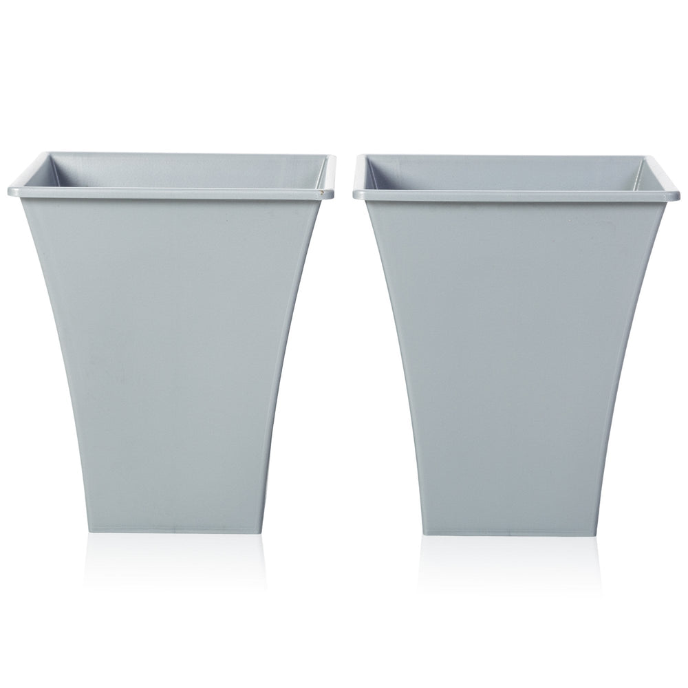 Pack of 2 - Metallica 28cm Square Plant Pot-Wham-Plastic Box Shop
