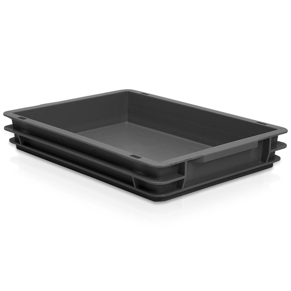 6 Litre Grey Euro Stacking Container 400×300-George Utz-Plastic Box Shop