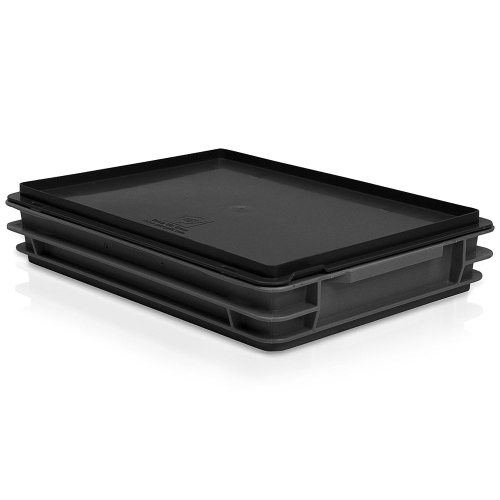 6 Litre Grey Euro Stacking Container 400×300-George Utz-Plastic Box Shop