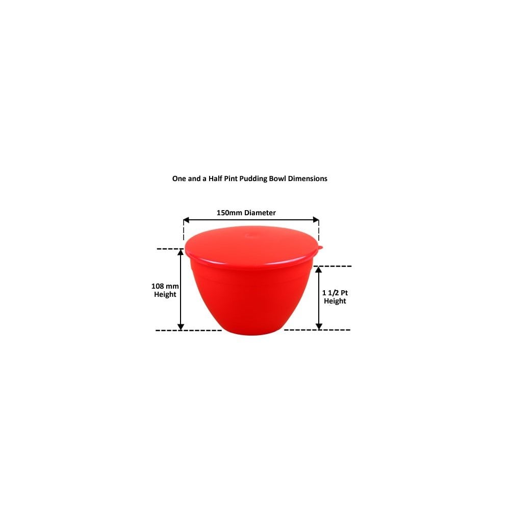 1.5 Pint (850ml) Steamed Pudding Bowl with Lid-PBS-Plastic Box Shop