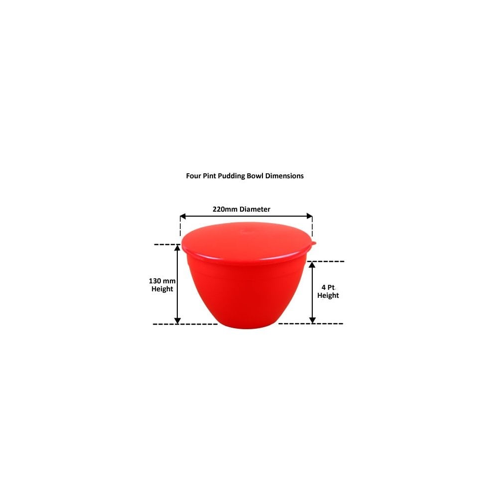 4 Pint (2.27 Litre) Steamed Pudding Bowl with Lid-PBS-Clear-HP4PB-Plastic Box Shop