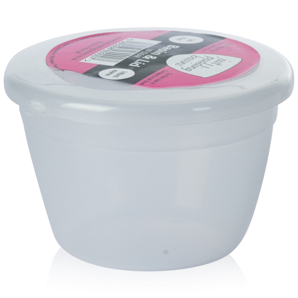 0.25 Pint (140ml) Steamed Pudding Bowl with Lid-PBS-Clear-HP0.25PB-Plastic Box Shop