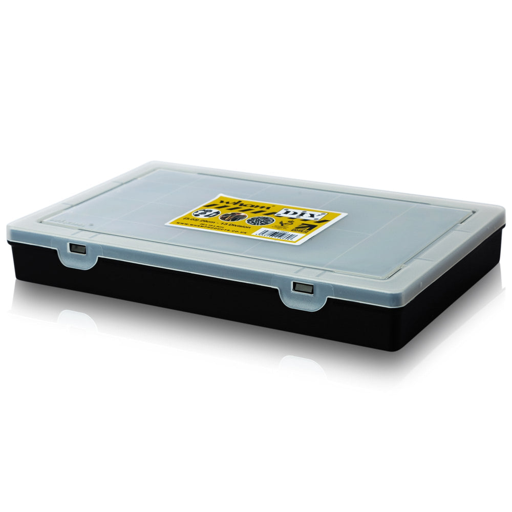 29cm Plastic Organiser Box with 13 Compartments and Lid – Wham-Wham-Plastic Box Shop