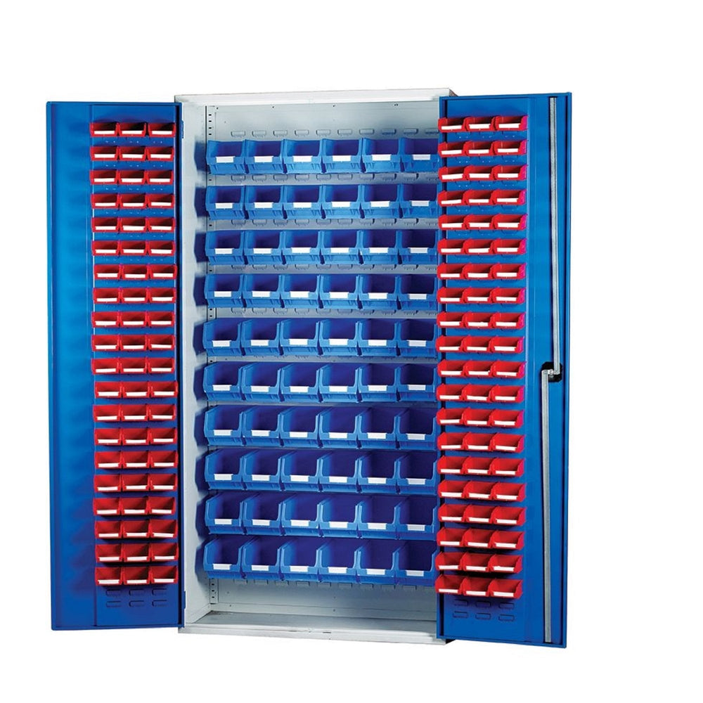 Topstore Louvred Panel Container Cabinet - with 120 x TC1 and 60 x TC3 Boxes-BS-Plastic Box Shop